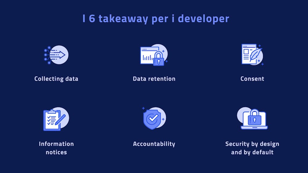 Data Protection: schema dei 6 takeaways NTT DATA